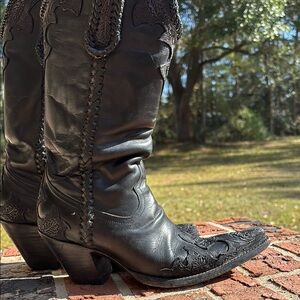 Black Western Leather Boots
